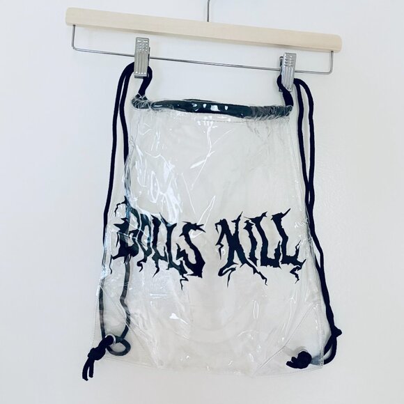 Dolls Kill Clear Drawstring Backpack - Picture 2 of 3